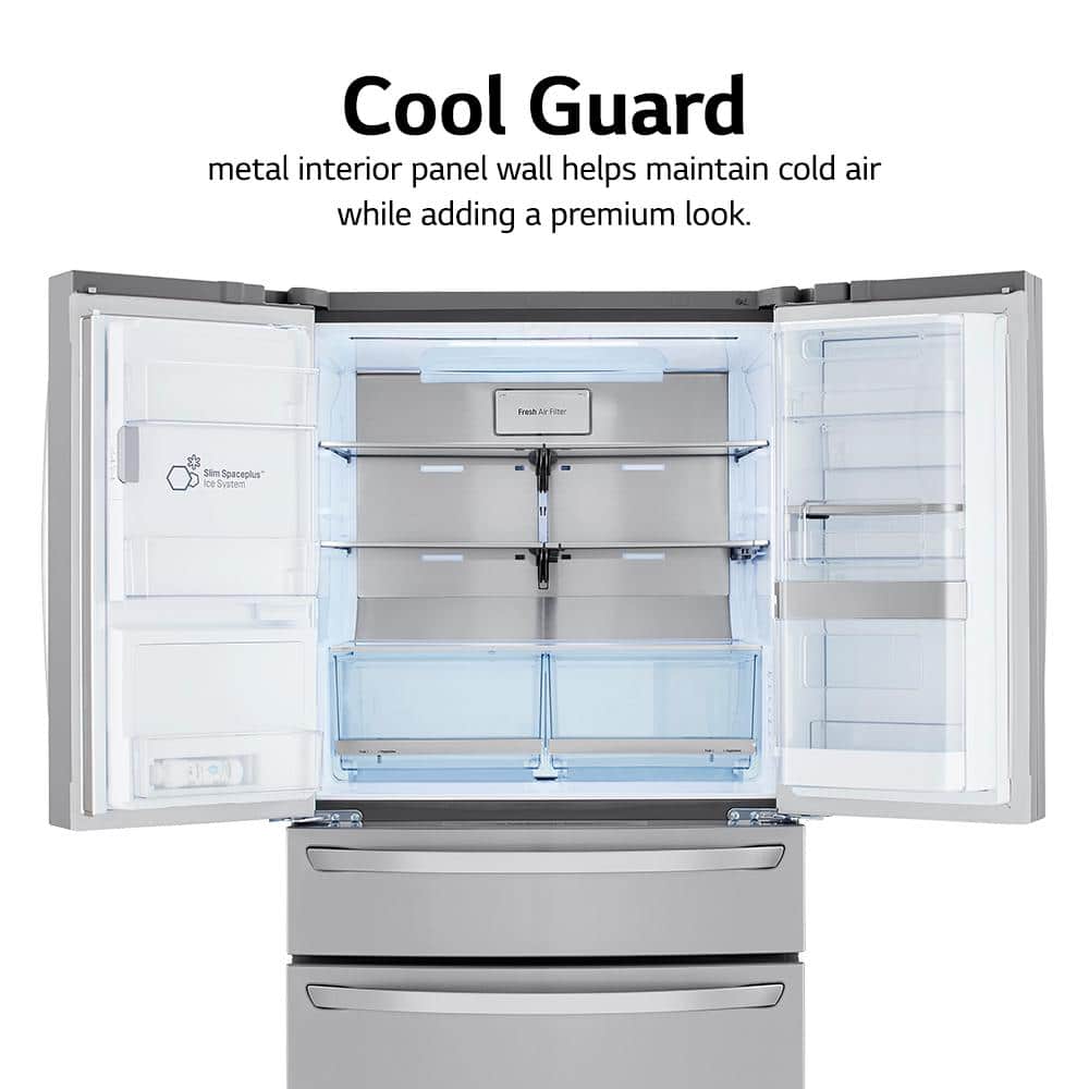 36" Stainless Steel Smart French Door Refrigerator with Ice Maker