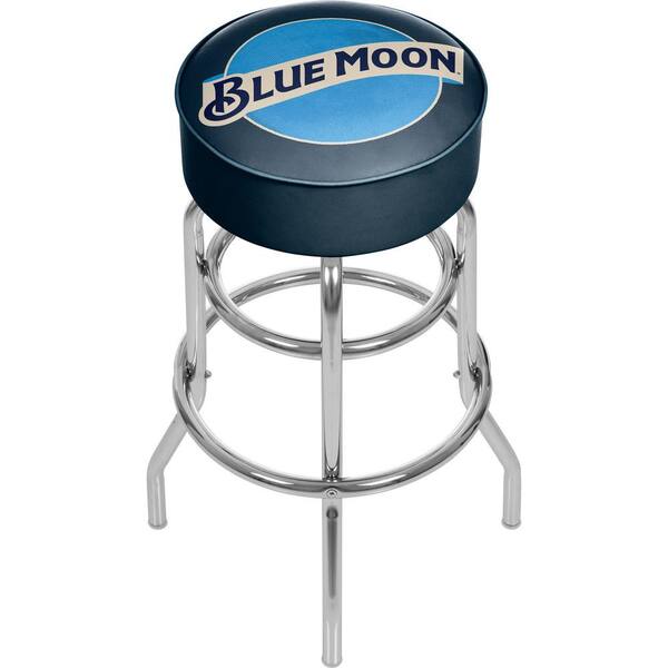Trademark Blue Moon 31 in. Chrome Swivel Cushioned Bar Stool