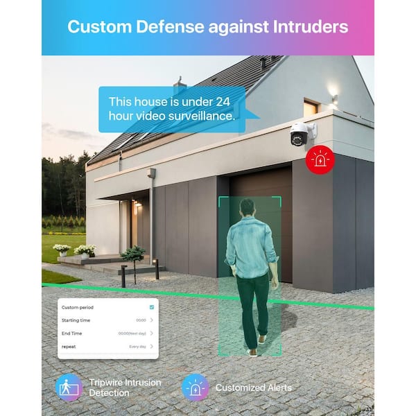 ZOSI Wired 5MP HD POE Outdoor Home Security Camera with 355° Pan
