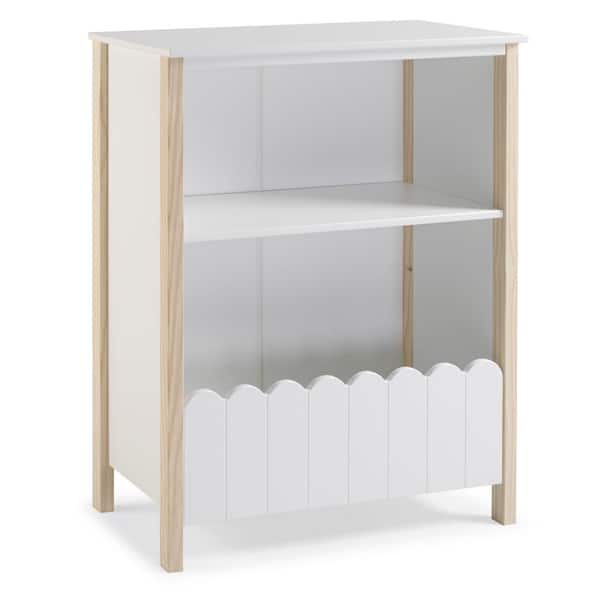 Linon Home Decor Emlen White Finish Bookcase with Natural Pine Accents