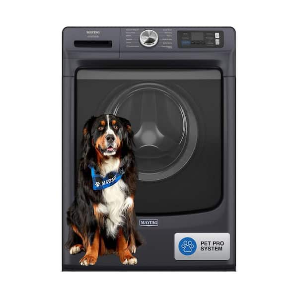 5 cu. ft. Front Load Stackable Washer in Midnight Steel with Pet Pro Option