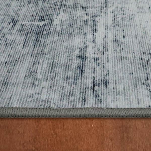 Wyatt & Ash Hazen Abstract Printed Chenille Blue 5 ft. x 7 ft