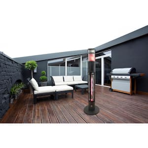 1500-Watt Infrared Portable Electric Outdoor Heater with Gold Tube and Flame