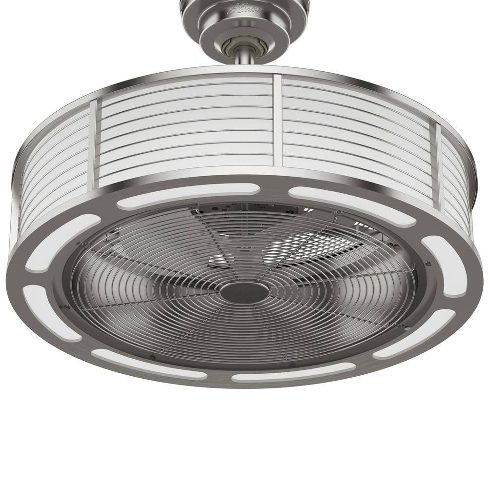 Tunley 22" Brushed Nickel LED Ceiling Fan with Wall Control