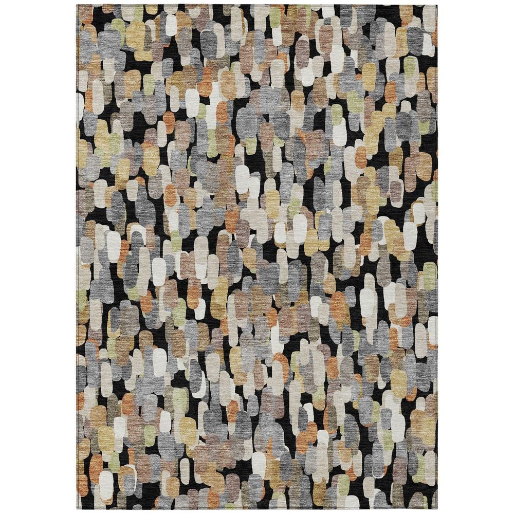 Chantille Machine Washable Indoor/Outdoor Abstract ACN2451 Black 3 ft. x 5 ft. Area Rug price history on PriceWatchPro