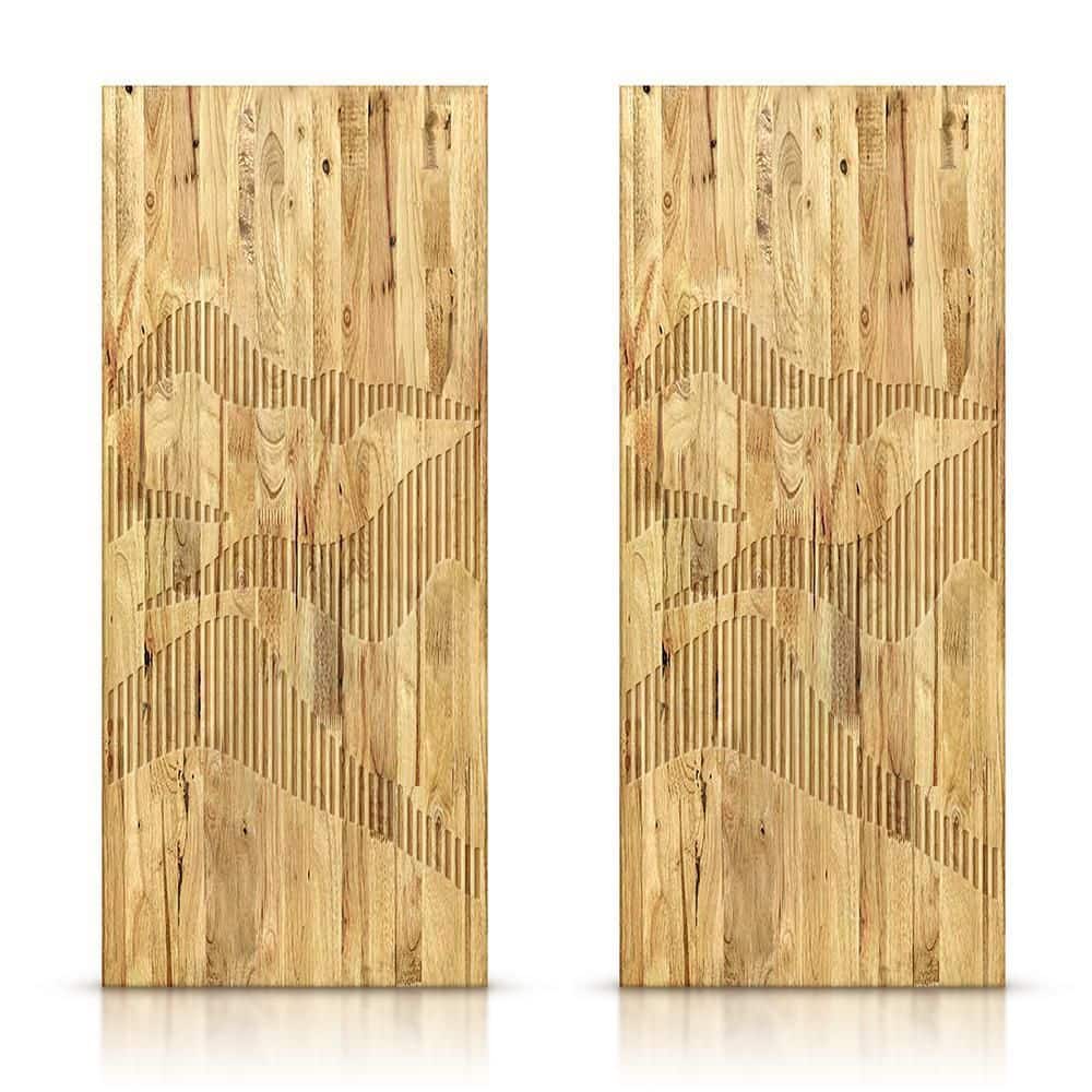 60 in. x 96 in. Hollow Core Weather Oak Stained Pine Wood Interior Double Sliding Closet Doors price history on PriceWatchPro