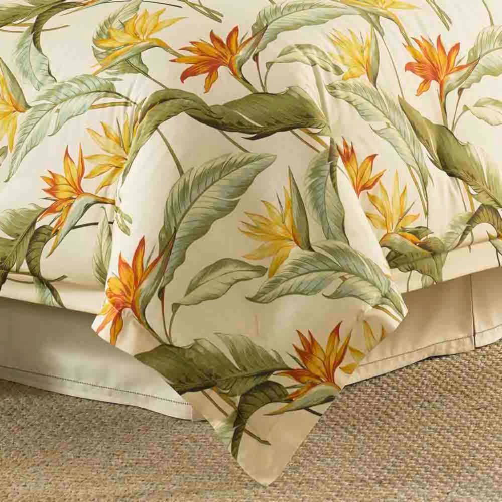 Tommy Bahama Birds of Paradise 3-Piece White Botanical Cotton King Comforter Set - 3