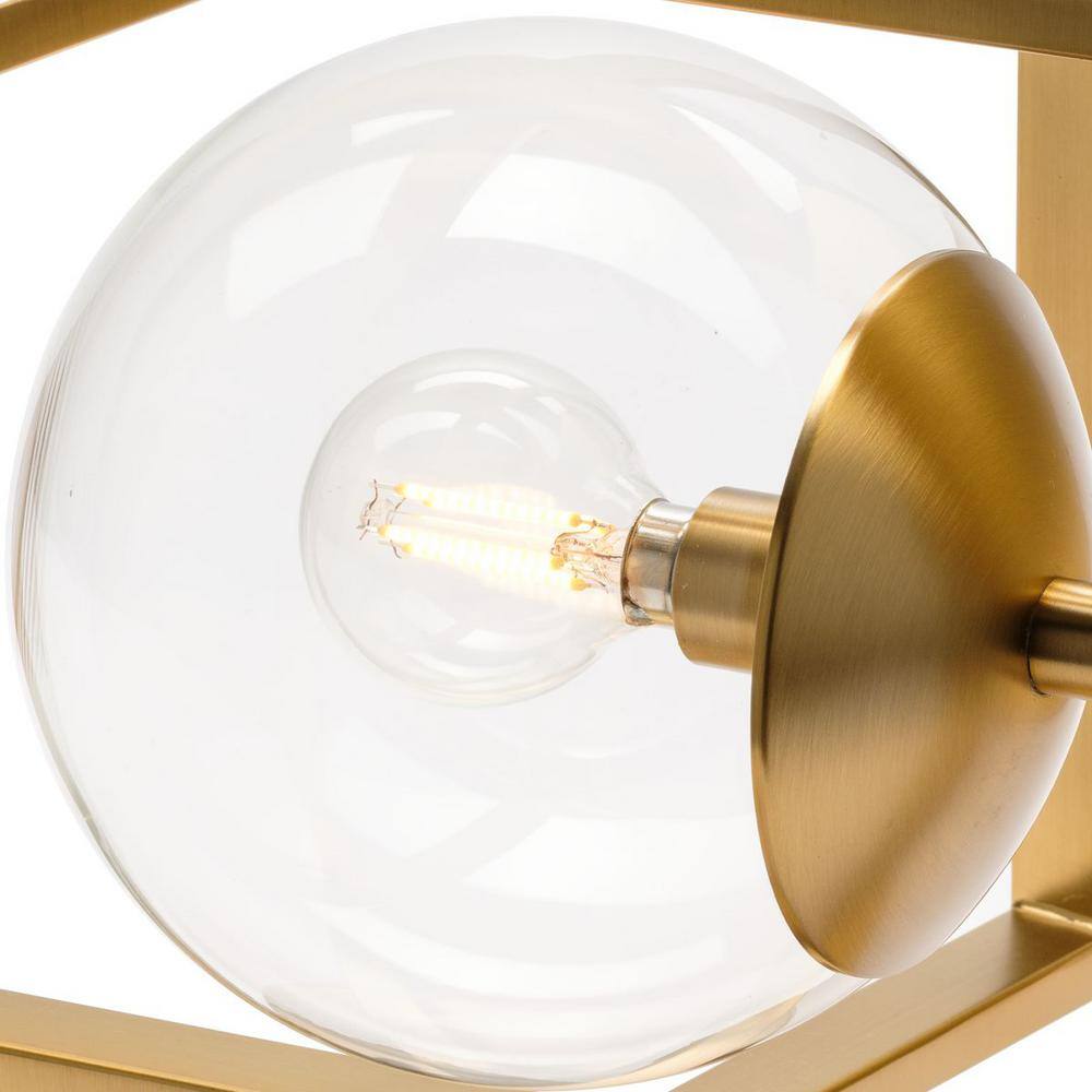 Atwell 10" Modern Brushed Bronze Clear Globe Semi-Flush Mount Light