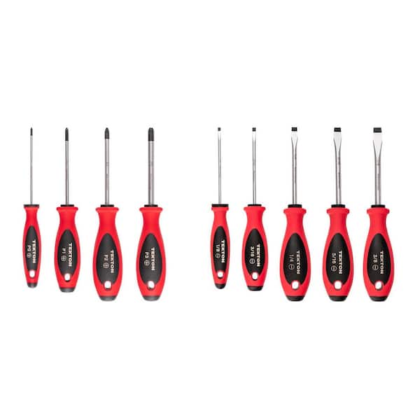 Phillips and Slotted Screwdriver Set - 4 in. Shanks, 9-Piece (0-3, 1/8-3/8 in.)