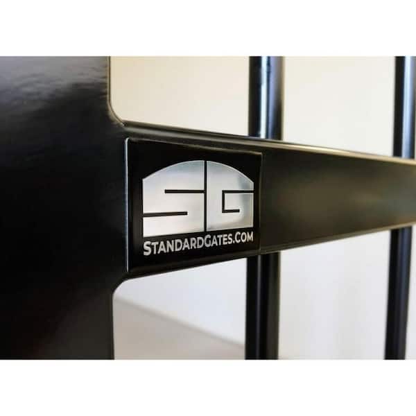 18 ft. x 6 ft. Driveway Gate Kit, Black Center Swing Square GF