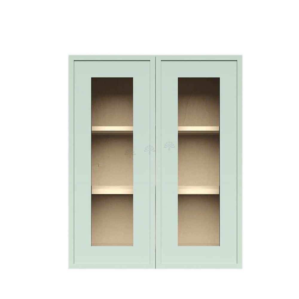 Slim Shaker Assembled 36 in. W x 36 in. H x 12 in. D Wall Kitchen Cabinet in Green price history on PriceWatchPro