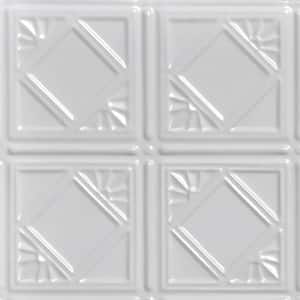 Take Home Sample - Carnivale White 1 ft. x 1 ft. Decorative Tin Style Nail Up Ceiling Tile (1 sq. ft./case)