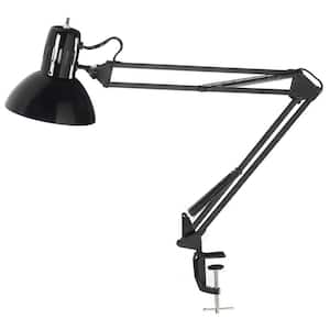 Working/Task Lamps 36 in. H 1-Light Black Table Lamp (Task) with Metal Shade