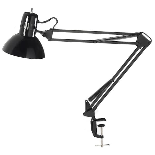 Dainolite Working/Task Lamps 36 in. H 1-Light Black Table Lamp (Task) with Metal Shade