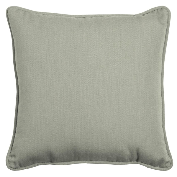 ARDEN SELECTIONS Oasis 20 in. Light Grey Square Indoor/Outdoor Throw Pillow