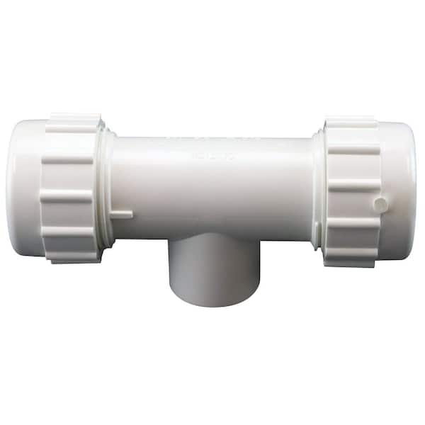 Apollo 3/4 in. x 3/4 in. PVC Compression Tee Fitting with 3/4 in. FIP Branch