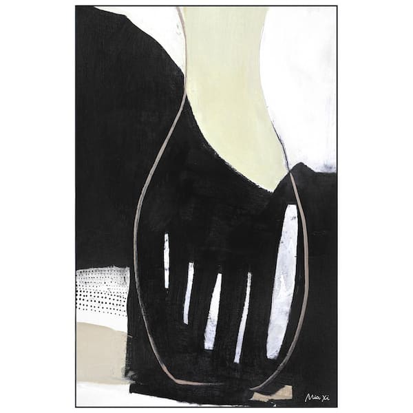 Empire Art Direct Black 5 ft. x 8 ft. Soft Fabrics Washable Vase Art Area Rug