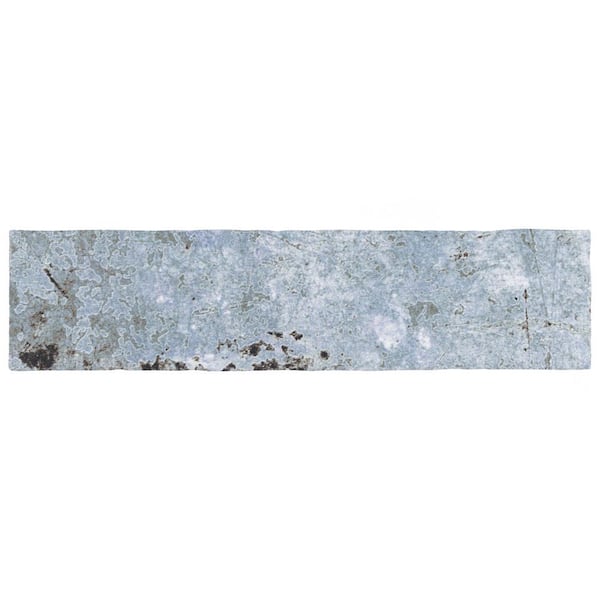 Merola Tile London Blue Glossy 3 in. x 11-3/4 in. Ceramic Wall Take Home Tile Sample