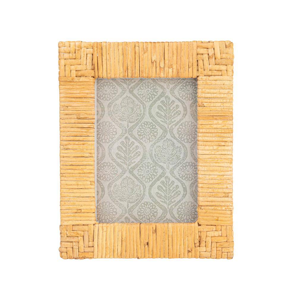 Natural Handwoven Rattan 5x7 Tabletop Photo Frame