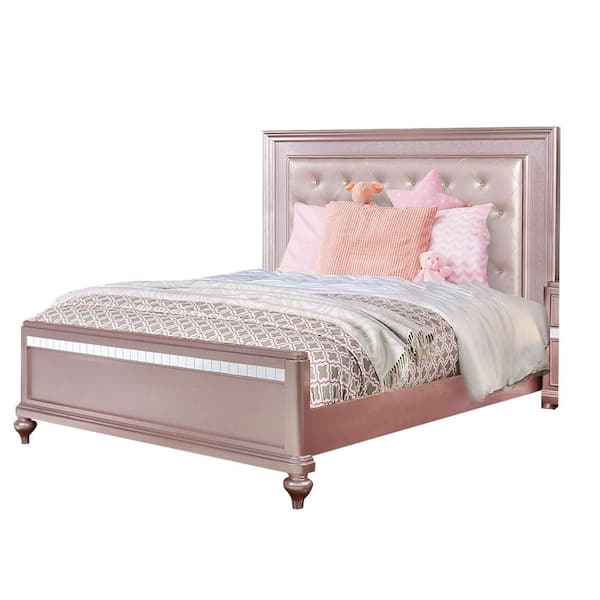 William S Home Furnishing Ariston Pink, Pink Upholstered Queen Bed
