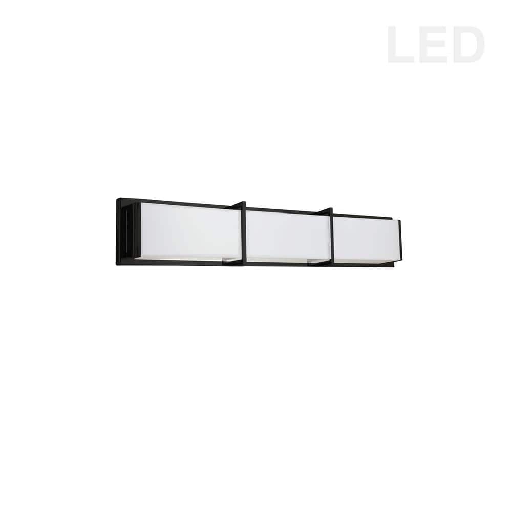 Winston 24" Black LED Vanity Light with White Acrylic Diffuser