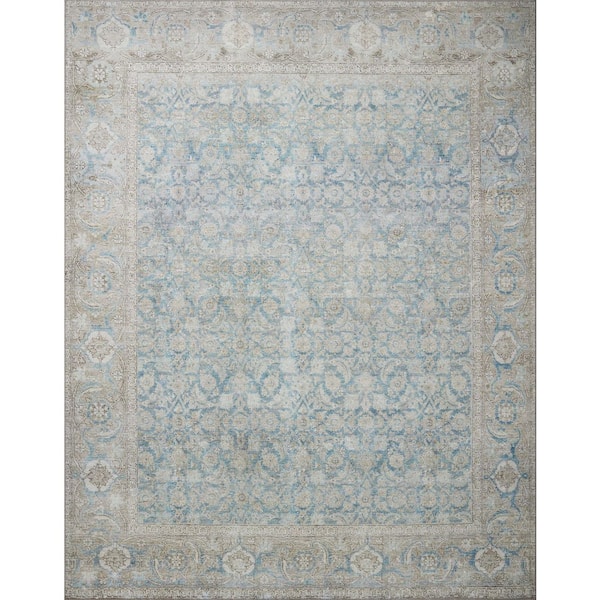 Wynter Ocean / Silver 7 ft.6 in. x 9 ft.6 in. Traditional Area Rug