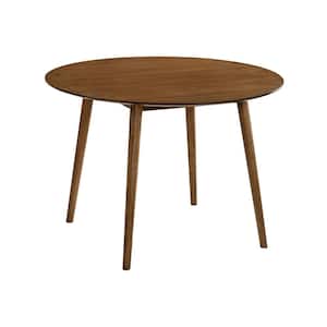 Arcadia 42 in. Round Walnut Wood 4-Seat Dining Table