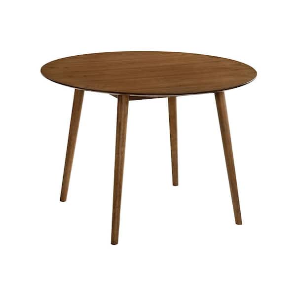 Armen Living Arcadia 42 in. Round Walnut Wood 4-Seat Dining Table