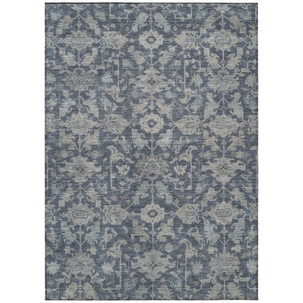 Chantille Machine Washable Indoor/Outdoor Abstract ACN2358 Denim 3 ft. x 4 ft. Area Rug