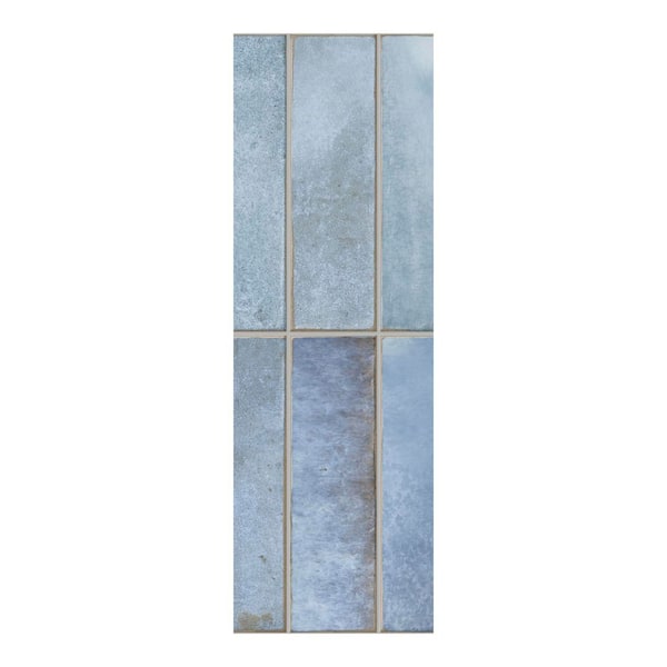Spanish Artis 4 in. x 12 in. x 9mm Glazed Porcelain Wall Tile Azul-Sample