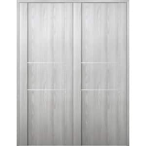 Vona 01 2H 36 in. x 80 in. Both Active Ribeira Ash Wood Composite Double Prehung Interior Door