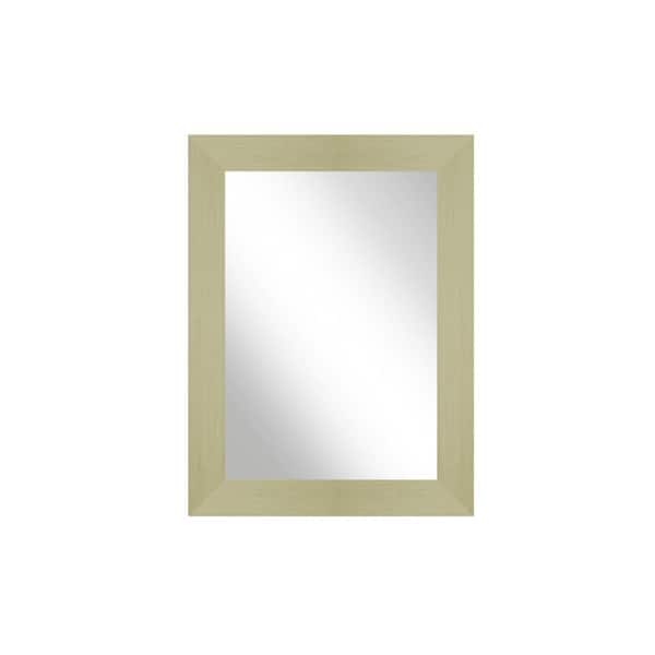 Unbranded 21 in. H x 32 in. W Rectangle Framed Muted Gold Accent Mirror