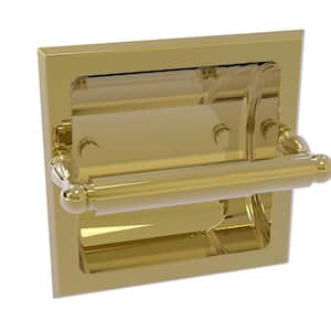 Regal Recessed Toilet Paper Holder in Unlacquered Brass