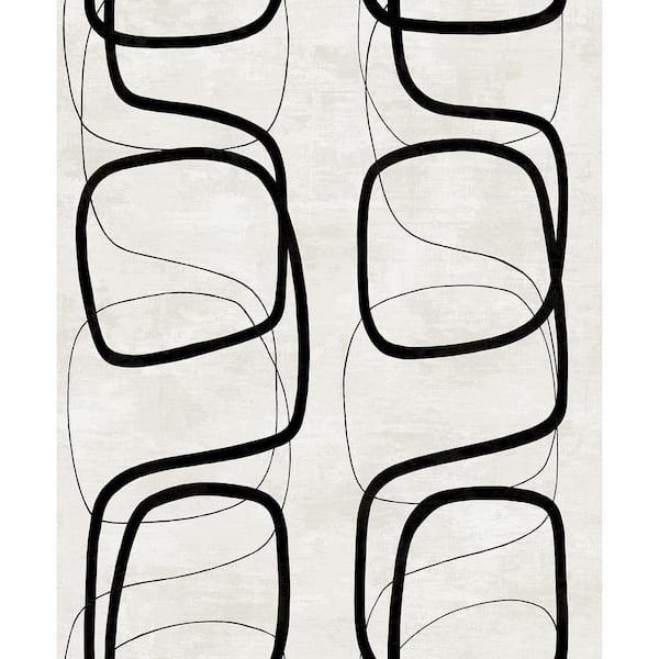 Seabrook Designs Ebony Forcella Abstract Unpasted Paper Nonwoven Wallpaper Roll 57.5 sq. ft.