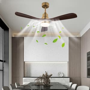 48 in. Indoor Dark Brown and Copper Modern Ceiling Fan with 3-Color Temperature Integrated LED Light Source and Remote