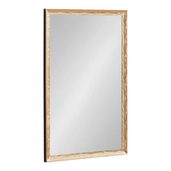Kate and Laurel Illiona 20.00 in. W x 30.00 in. H Gold Rectangle Transitional Framed Decorative Wall Mirror