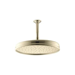 1-Spray Patterns Single Function 2.5 GPM 12.4 in. Ceiling Mount Rain Fixed Shower Head in Vibrant French Gold