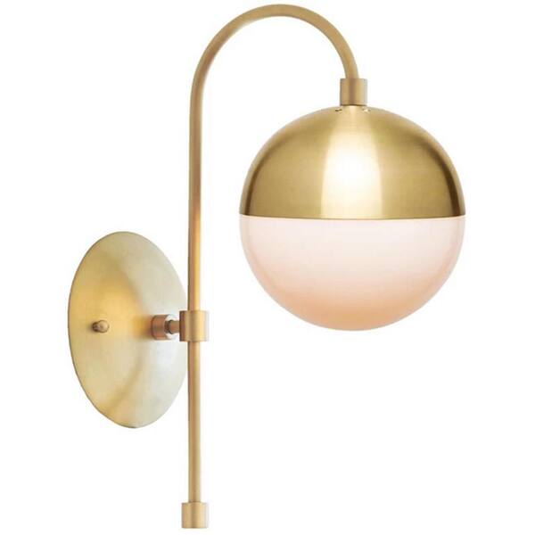 A TOUCH OF DESIGN Klara 6 in. Brass Metal Midcentury Modern Wall Sconce