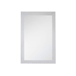 Sassy 36 in. x 24 in. Single Framed Wall Mirror in Dove Grey