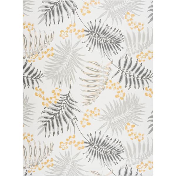 Flora Cream 8 ft. x 10 ft. Floral Indoor/Outdoor Area Rug