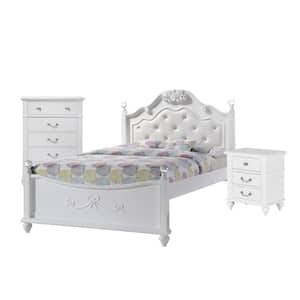 Annie 3-Piece White Full Platform Bedroom Set