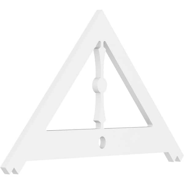 Ekena Millwork 1 in. x 36 in. x 21 in. (14/12) Pitch Artisan Gable Pediment Architectural Grade PVC Moulding