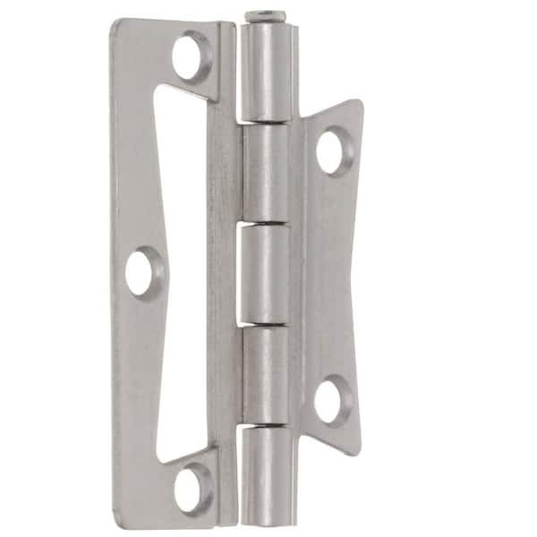 Everbilt 2-1/2 in. Satin Nickel Non-Mortise Hinges (2-Pack) 14409 - The  Home Depot