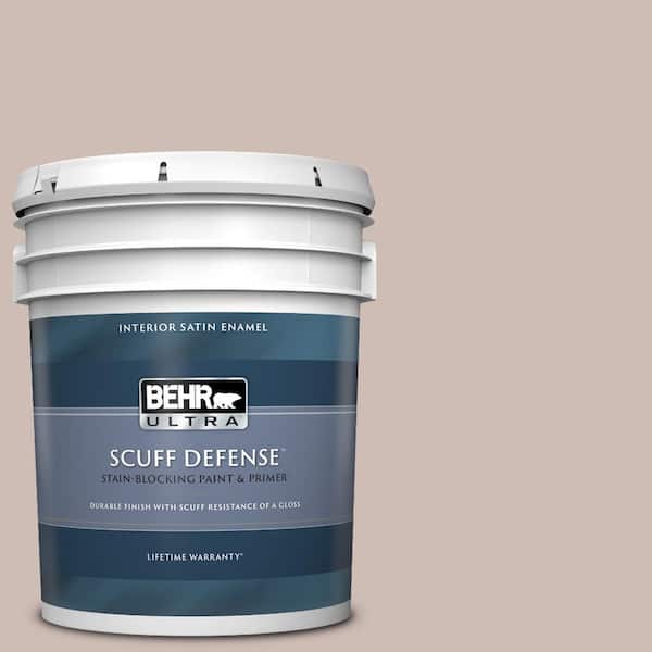 BEHR ULTRA 5 gal. #N150-2 Smokey Pink Extra Durable Satin Enamel Interior Paint & Primer