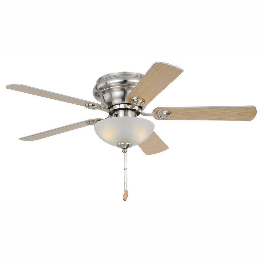 Satin Nickel 42" Ceiling Fan with Reversible Blades and LED Light