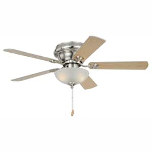 Expo 42 in. Indoor Flush Mount Satin Nickel Ceiling Fan WITH LED Light Kit