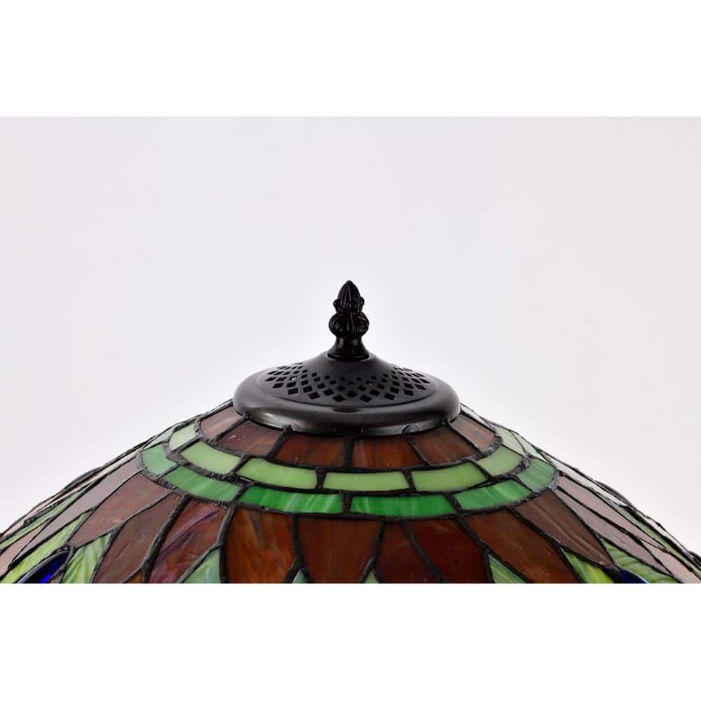 Antique Bronze 58" Dragonfly Stained Glass Floor Lamp