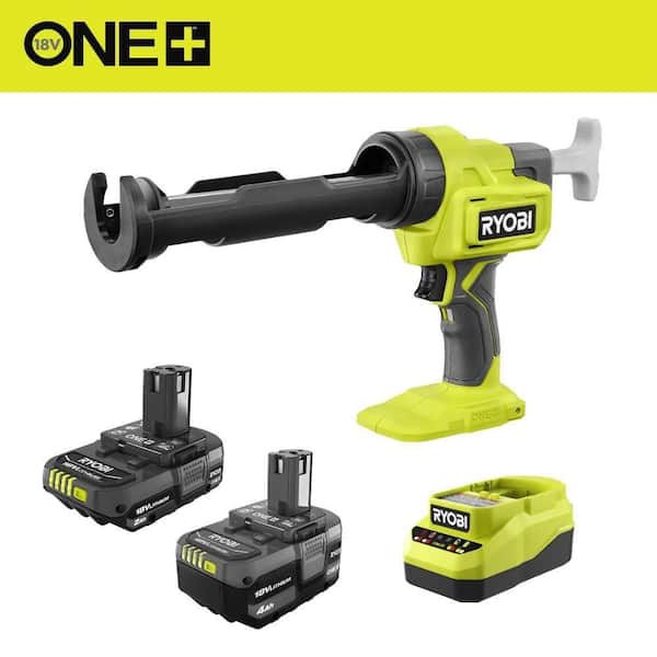 ONE+ 18V Lithium-Ion Starter Kit with 2.0 Ah Battery, 4.0 Ah Battery, Charger and FREE ONE+ 10 oz. Caulk & Adhesive Gun
