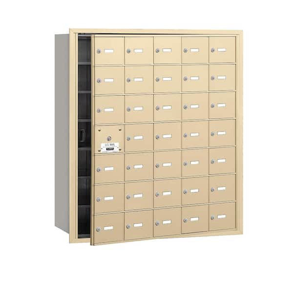 Salsbury Industries Sandstone USPS Access Front Loading 4B Plus Horizontal Mailbox with 35A Doors (34 Usable)
