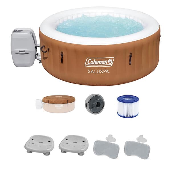 Bestway Miami 4-Person AirJet Hot Tub with 2 SaluSpa Seat and 2 Headrest Pillows